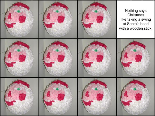 Eleven Santa Pinatas