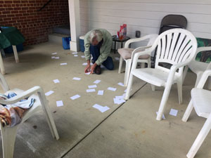 Audience during rain shower