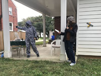 Here I am, in all my tacky glory, as host of the Tacky Treasures Road Show