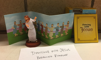 Dancing with Jesus bobbling figurine