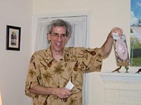 Bob demonstrates the hoka hoka thing.