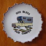 "God Bless Our Camper" decorative plate