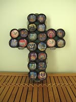 Skeleton bottle cap cross
