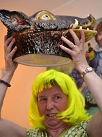 Julie, displaying one of the many entries in this year's show