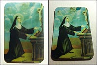 St. Rita lenticular holy card