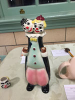 Two-headed clown decanter
