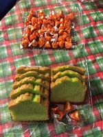 Green Pound Cake and Orange Kisses